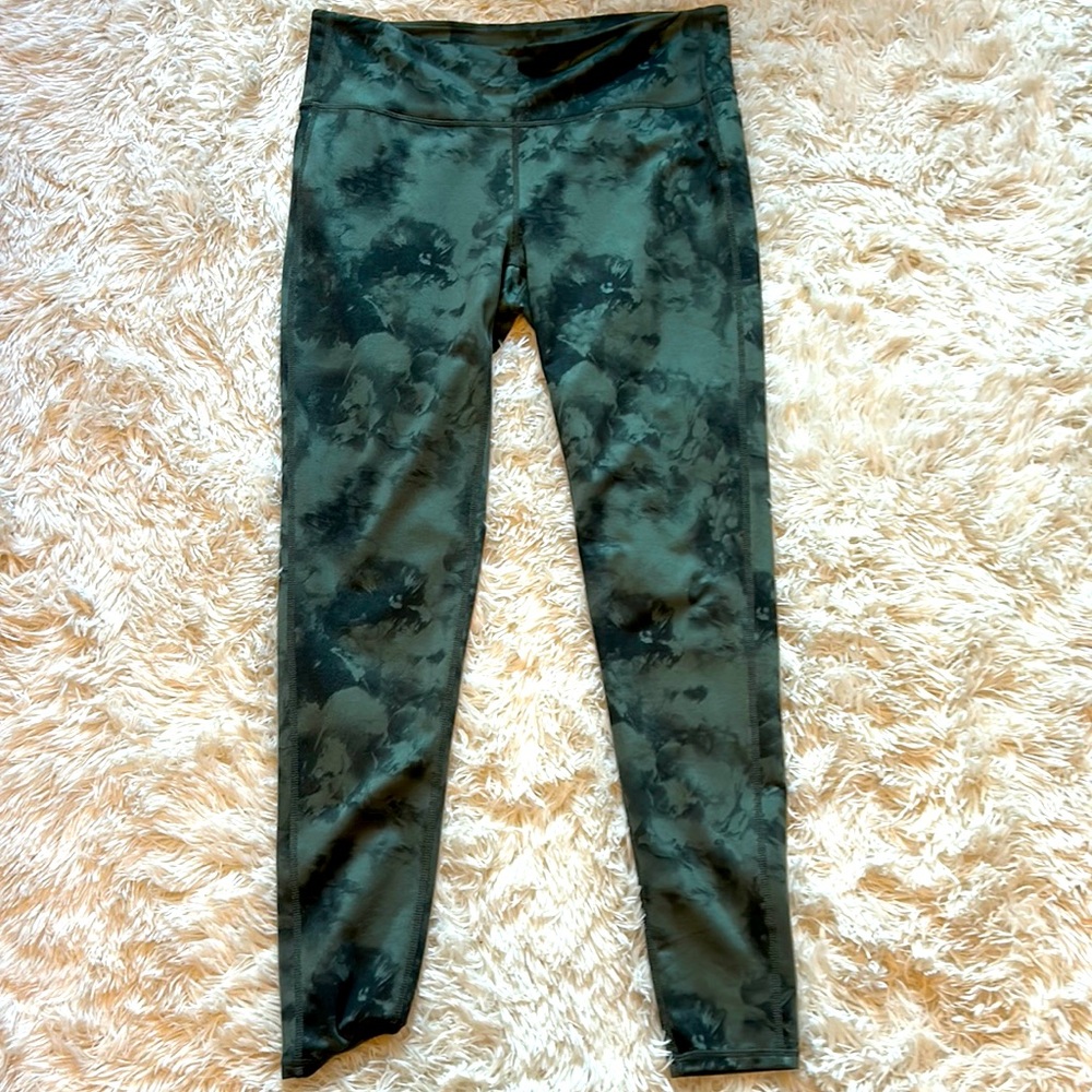 Athleta leggings - size large color, black and green print